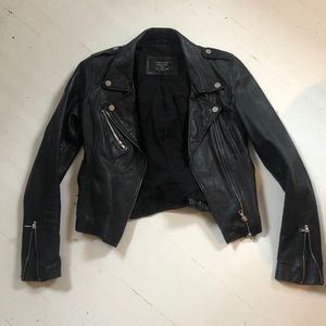 Black Real Leather Zara Motorcycle Jacket